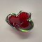 Large Murano Glass Red-Green Bowl Element Shell Ashtray Murano, Italy, 1970s 4