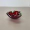 Large Murano Glass Red-Green Bowl Element Shell Ashtray Murano, Italy, 1970s 2