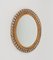 Mid-Century Round Rattan and Bamboo Wall Mirror, Italy, 1960s 3