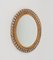 Mid-Century Round Rattan and Bamboo Wall Mirror, Italy, 1960s, Image 3