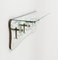 Mid-Century Coat Rack Shelf in Mirror, Brass & Glass attributed to Cristal Art, Italy, 1950s, Image 7