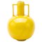 Glazed Yellow Twin-Handled Aesthetic Ceramic Vase, Image 1