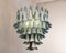 Lámpara de araña de pétalos de cristal de Murano blanco y octanio, Italia, años 90, Imagen 7