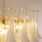 Lampadario a forma di petalo in vetro di Murano bianco e cristallo, Italia, anni '90, Immagine 9