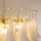 White and Crystal Color Murano Glass Petal Chandelier, Italy, 1990s 9