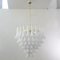 Lampadario a forma di petalo in vetro di Murano bianco e cristallo, Italia, anni '90, Immagine 2