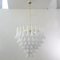 Lámpara de araña de pétalos de cristal de Murano en color blanco y cristal, Italia, años 90, Imagen 2