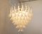 Lampadario a forma di petalo in vetro di Murano bianco e cristallo, Italia, anni '90, Immagine 6