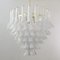 Lampadario a forma di petalo in vetro di Murano bianco e cristallo, Italia, anni '90, Immagine 7