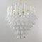 White and Crystal Color Murano Glass Petal Chandelier, Italy, 1990s 7