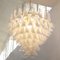 White and Crystal Color Murano Glass Petal Chandelier, Italy, 1990s 4