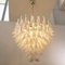 Lampadario a forma di petalo in vetro di Murano bianco e cristallo, Italia, anni '90, Immagine 5