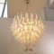 White and Crystal Color Murano Glass Petal Chandelier, Italy, 1990s 5