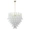 White and Crystal Color Murano Glass Petal Chandelier, Italy, 1990s 1