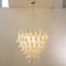 Lampadario a forma di petalo in vetro di Murano bianco e cristallo, Italia, anni '90, Immagine 3
