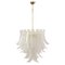 Large Suspension Chandelier with Murano Clear Glass Leaves, Italy, 1990s 1