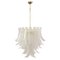 Large Suspension Chandelier with Murano Clear Glass Leaves, Italy, 1990s, Image 1