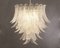 Large Suspension Chandelier with Murano Clear Glass Leaves, Italy, 1990s 5
