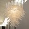 Large Suspension Chandelier with Murano Clear Glass Leaves, Italy, 1990s 6