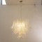 Large Suspension Chandelier with Murano Clear Glass Leaves, Italy, 1990s 3