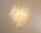 Large Suspension Chandelier with Murano Clear Glass Leaves, Italy, 1990s 7