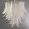 Large Suspension Chandelier with Murano Clear Glass Leaves, Italy, 1990s, Image 4