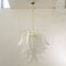 Lámpara de araña colgante grande con hojas de cristal de Murano transparente, Italia, años 90, Imagen 2