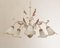 Suspension Chandelier with 5 Lights in White Murano Glass & Handmade Brass Structure, Italy, 1980s, Image 4