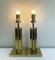 Regency Brass Skyscraper Table Lamps, 1970s, Set of 2 8