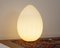 Lámpara de mesa Egg italiana vintage de cristal de Murano blanco satinado, Imagen 8