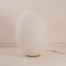 Lámpara de mesa Egg italiana vintage de cristal de Murano blanco satinado, Imagen 3