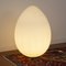 Vintage Italian Egg Table Lamp in Satin White Murano Glass 4