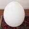 Lampe de Bureau Egg Vintage en Verre de Murano Blanc Satiné, Italie 6