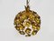 Lampada a sospensione in metallo dorato con foglia d'oro, Italia, anni '70, Immagine 7