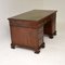 Antiker viktorianischer Leder Schreibtisch, 1860er 3