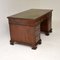 Antique Victorian Leather Top Pedestal Desk, 1860s 3