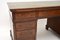 Antique Victorian Leather Top Pedestal Desk, 1860s, Image 10