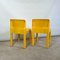 Gelbe Modell 4875 Stühle von Carlo Bartoli für Kartell, 1980er, 2er Set 7