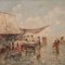 View of the Market by the Sea, 1960, Oil on Canvas, Framed, Image 5