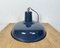 Italian Industrial Dark Blue Enamel Pendant Lamp, 1960s 11