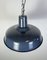 Italian Industrial Dark Blue Enamel Pendant Lamp, 1960s 8