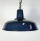 Italian Industrial Dark Blue Enamel Pendant Lamp, 1960s 5