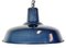 Italian Industrial Dark Blue Enamel Pendant Lamp, 1960s 1