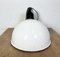 Lámpara colgante soviética industrial de esmalte blanco, años 60, Imagen 13