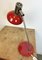 Vintage East German Red Table Lamp from Aka Leuchten, 1970s 8