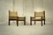 Mahogany and Woven Palm Fiber Armchairs, 1960s, Set of 2 2