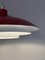 Vintage Scandinavian Pendant Lamp in Red and White, 1980s 5