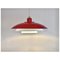 Vintage Scandinavian Pendant Lamp in Red and White, 1980s 4