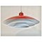 Vintage Scandinavian Pendant Lamp in Red and White, 1980s 2