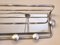 Art Deco French Aluminum Coat Rack with Mirror, 1940s 5